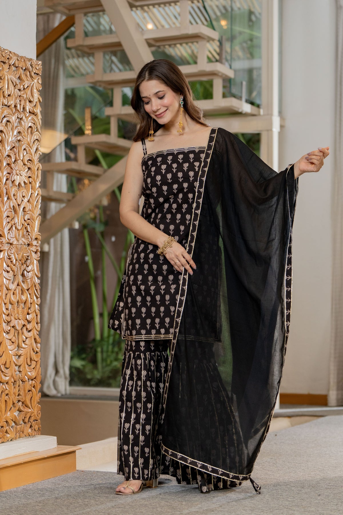Kurta Sharara Set with Fine Gota Details