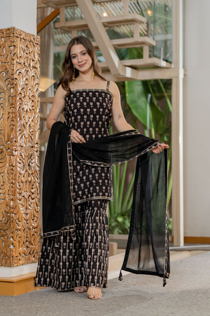 Kurta Sharara Set with Fine Gota Details