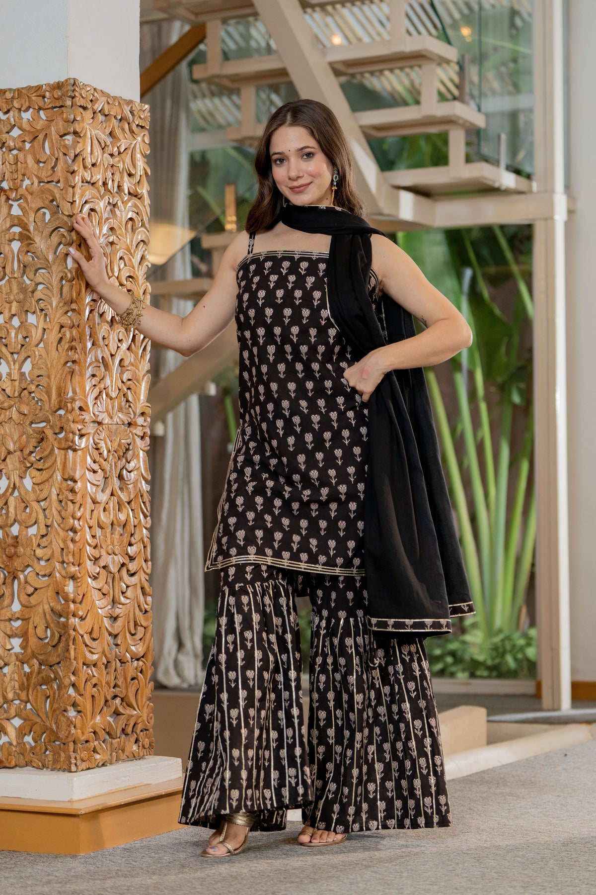 Kurta Sharara Set with Fine Gota Details