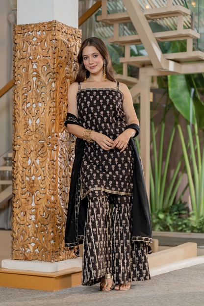 Kurta Sharara Set with Fine Gota Details