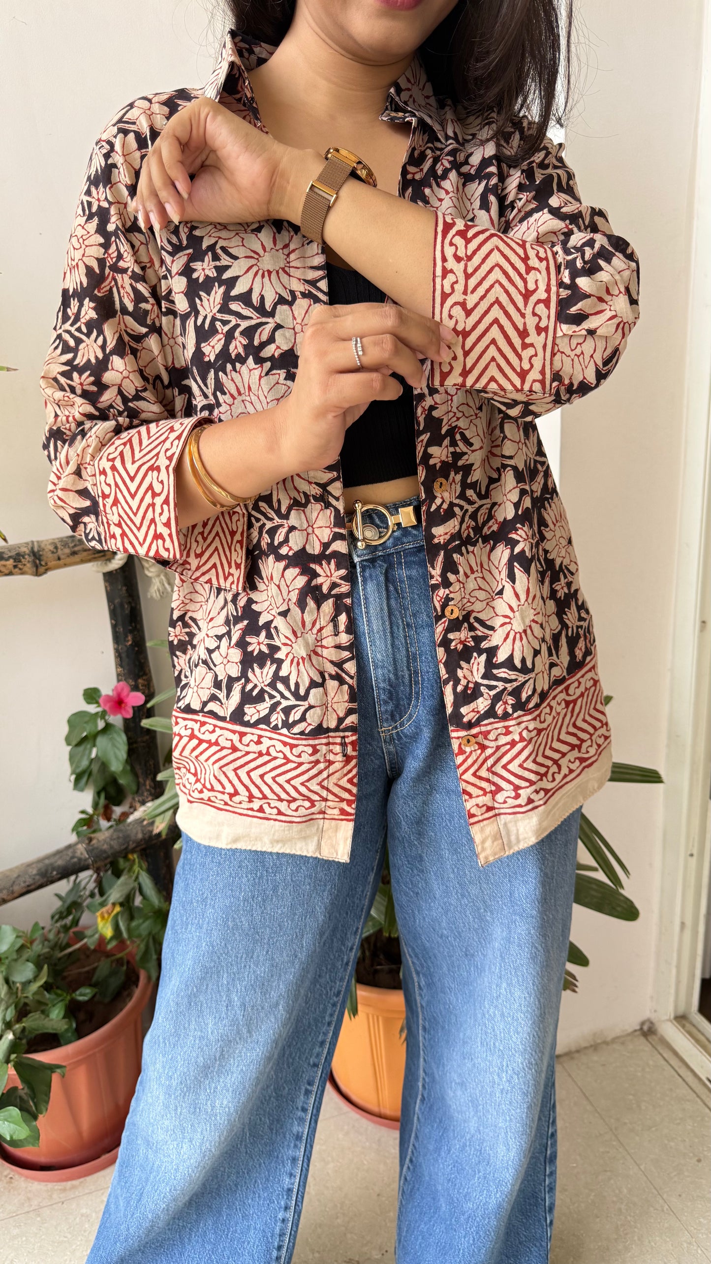 Hand Block Kaftan Shirt