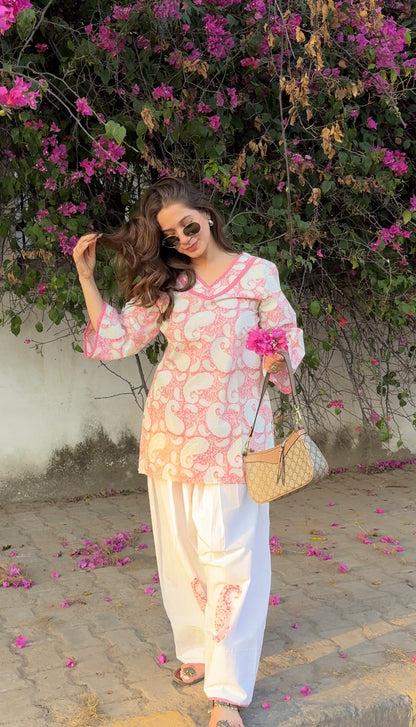 Pink Paisley Farshi Set